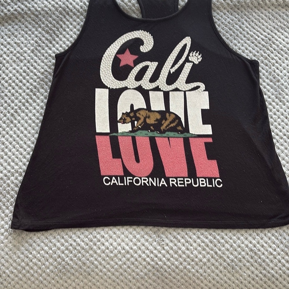 Cali Studded Love Black Tank Top